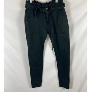 Six-Denim Tie Waist Black Jeans size small
